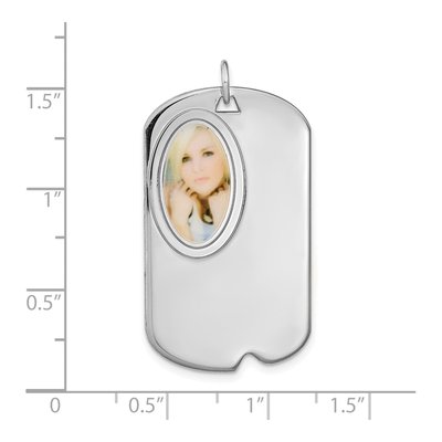 Sterling Silver Personalized Photo Dog Tag Charm – view 2