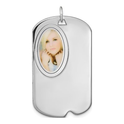 Sterling Silver Personalized Photo Dog Tag Charm