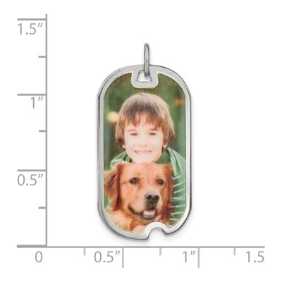 Sterling Silver Personalized Dog Tag Photo Charm – view 2