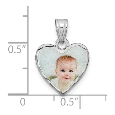 Sterling Silver Diamond-Cut Heart Photo Charm Bracelet – view 2