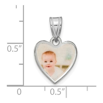 Sterling Silver Small Heart Photo Pendant – view 3