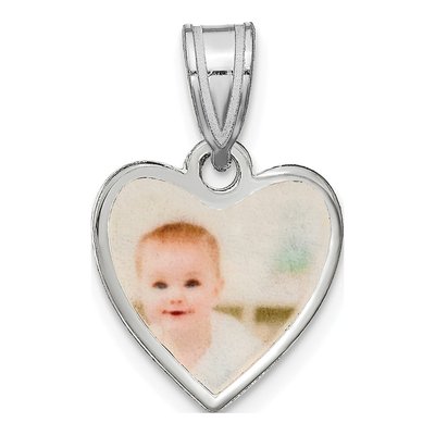 Sterling Silver Small Heart Photo Pendant