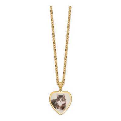 Gold-Plated Sterling Silver Personalized Heart Photo Necklace – view 2