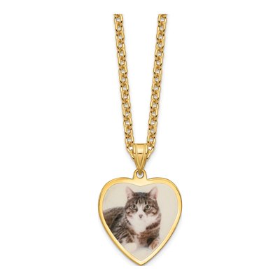 Gold-Plated Sterling Silver Personalized Heart Photo Necklace