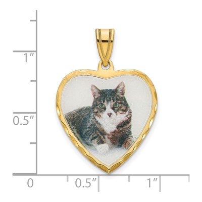 Gold-Plated Sterling Silver Personalized Heart Photo Pendant – view 2