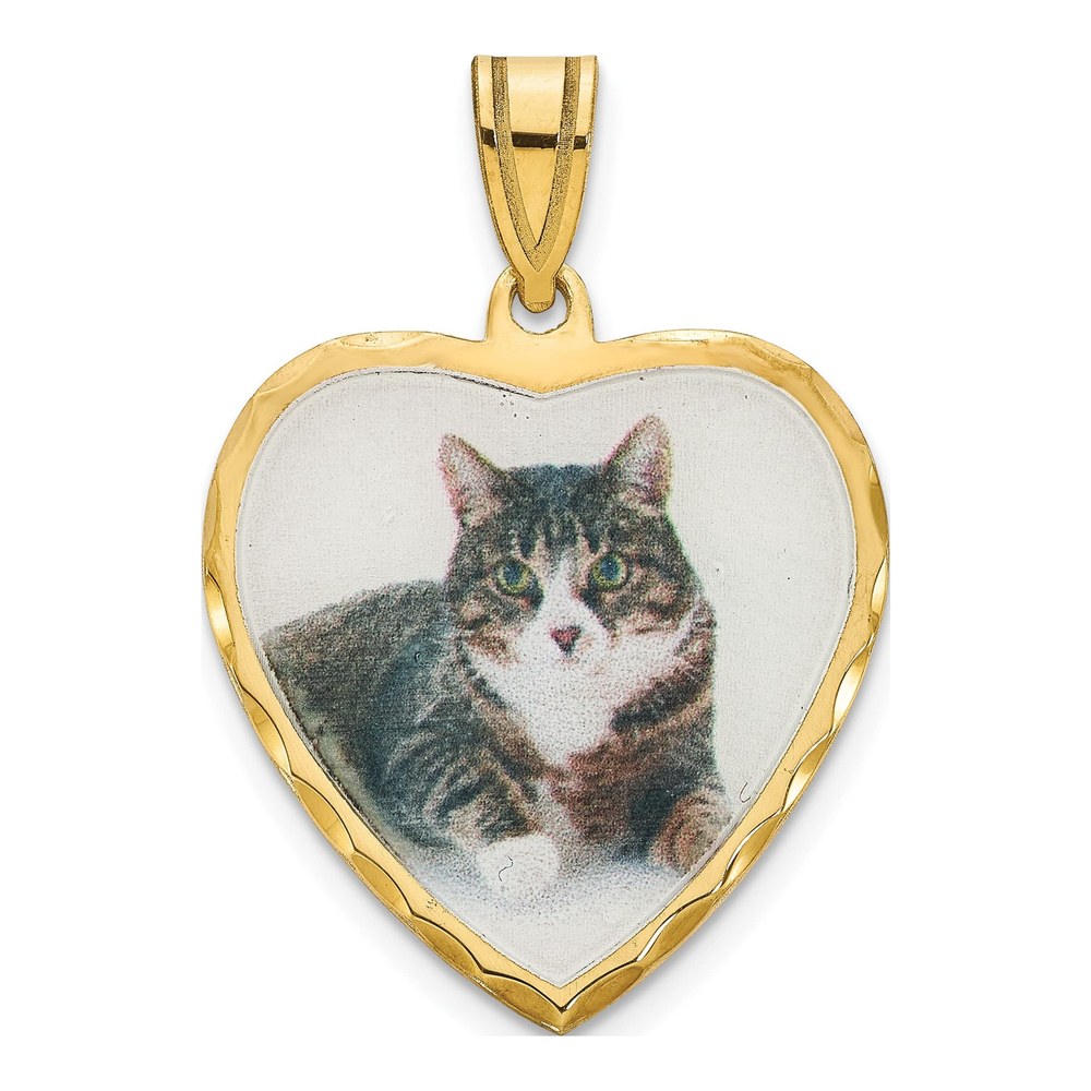 Gold-Plated Sterling Silver Personalized Heart Photo Pendant