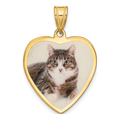 Gold-Plated Sterling Silver Heart Photo Pendant