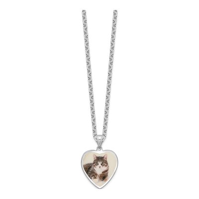 Sterling Silver Heart Photo Necklace – view 2