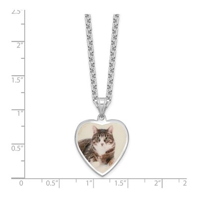 Sterling Silver Heart Photo Necklace – view 3