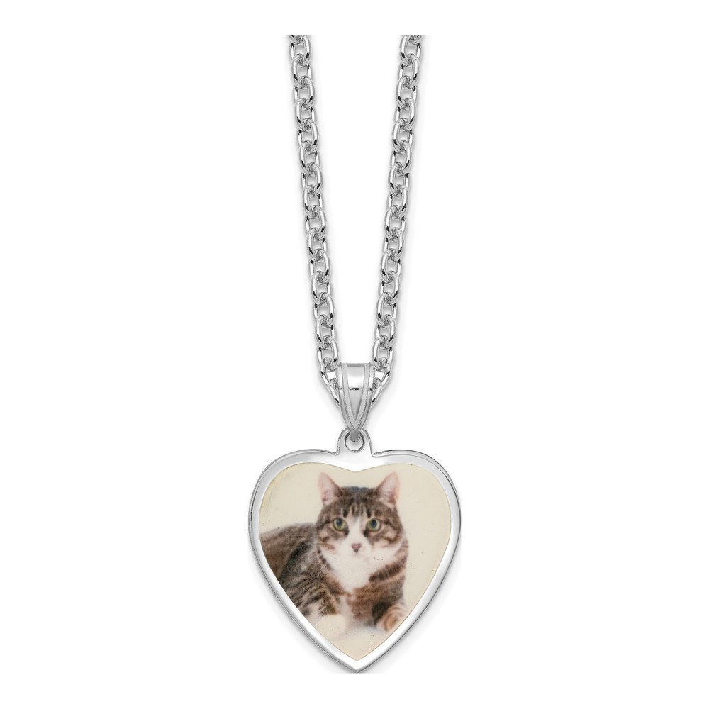 Sterling Silver Heart Photo Necklace