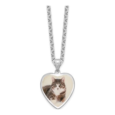Sterling Silver Heart Photo Necklace