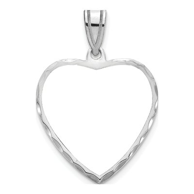 Sterling Silver Diamond-Cut Heart Photo Pendant – view 3