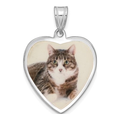 Sterling Silver Heart Photo Pendant