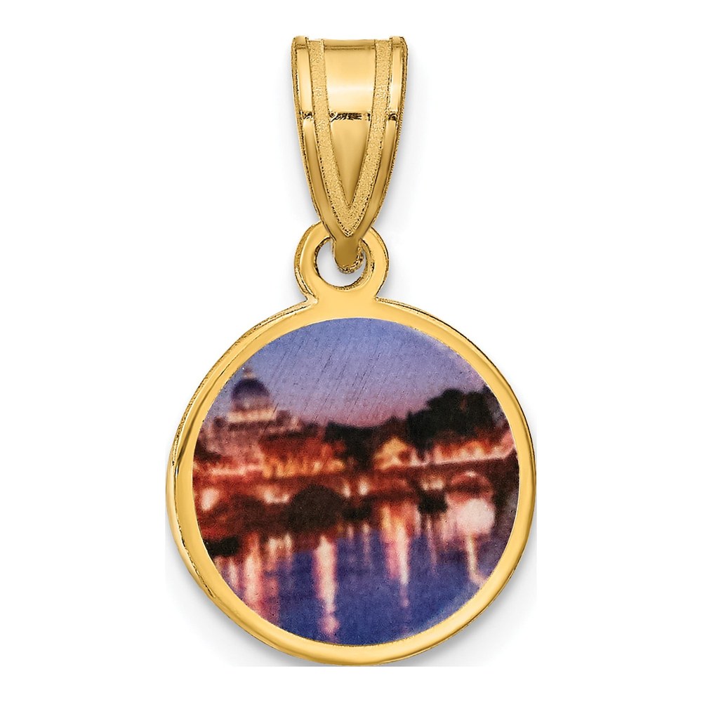 Gold-Plated Sterling Silver Personalized Photo Disc Pendant