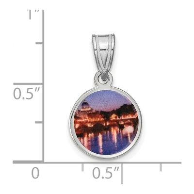 Sterling Silver Small Personalized Photo Disc Pendant – view 3