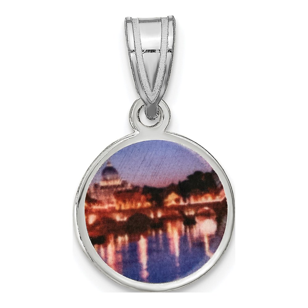Sterling Silver Small Personalized Photo Disc Pendant