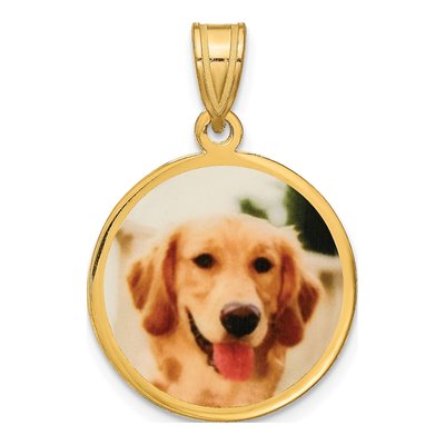 Personalized Photo Disc Pendant | Gold-Plated Silver