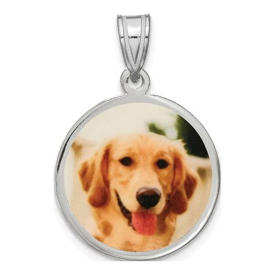Sterling Silver Medium Photo Disc Pendant