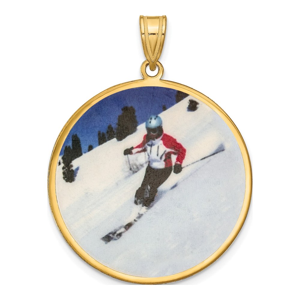 Gold-Plated Sterling Silver Personalized Photo Disc Pendant