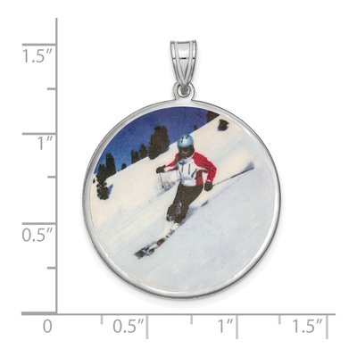 Sterling Silver Large Photo Disc Pendant – view 3