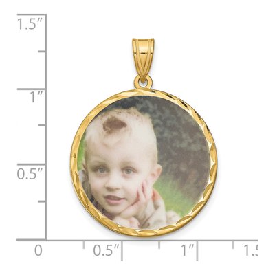 Gold-Plated Sterling Silver Diamond-Cut Picture Disc Pendant – view 4