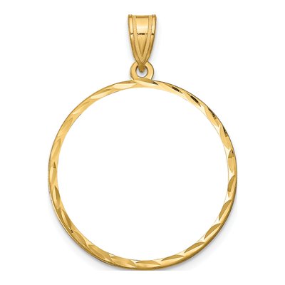 Gold-Plated Sterling Silver Diamond-Cut Picture Disc Pendant – view 5
