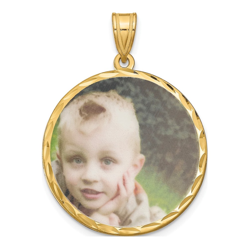 Gold-Plated Sterling Silver Diamond-Cut Picture Disc Pendant
