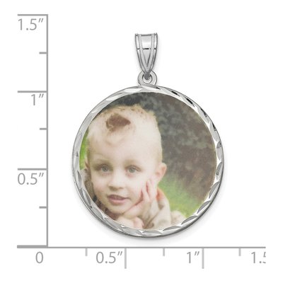 Sterling Silver Large Photo Disc Pendant – view 3