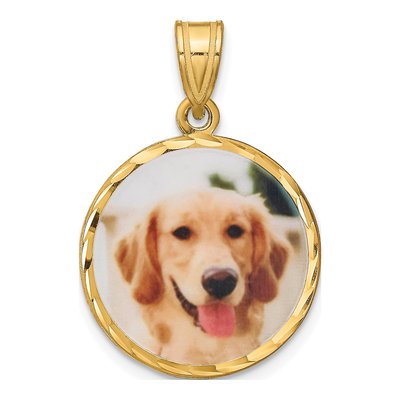 Gold-Plated Sterling Silver Photo Disc Pendant Necklace
