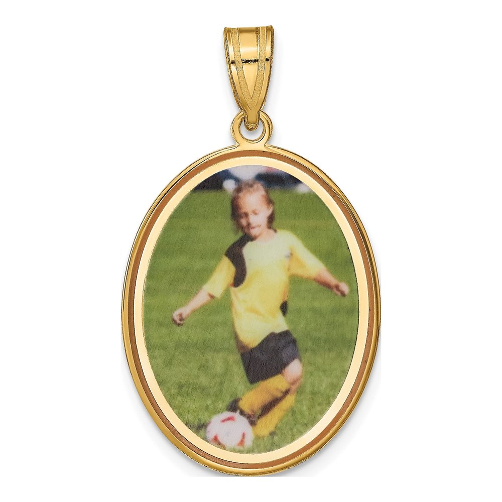 Personalized Oval Photo Pendant, Gold-Plated Silver