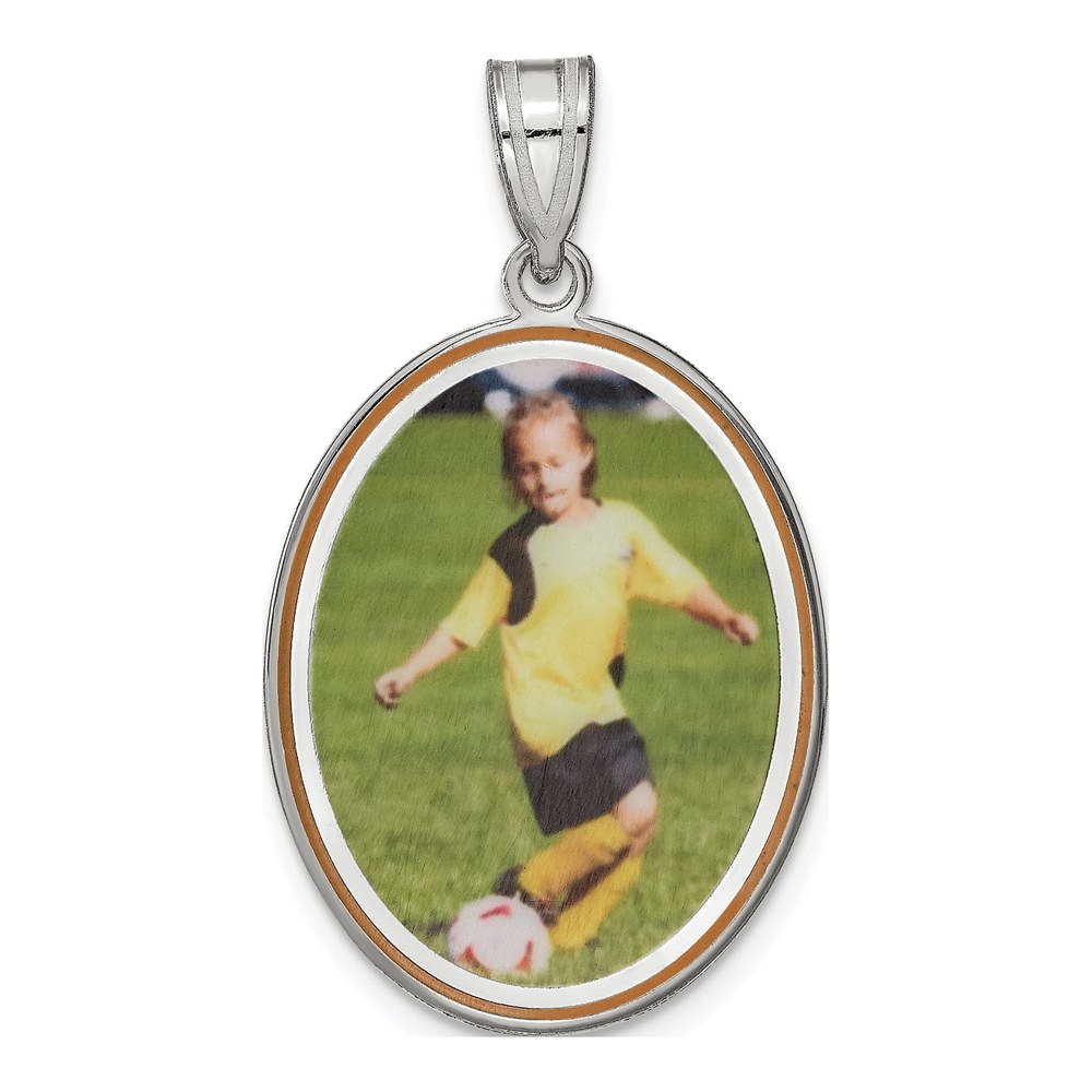 Sterling Silver Oval Photo Pendant