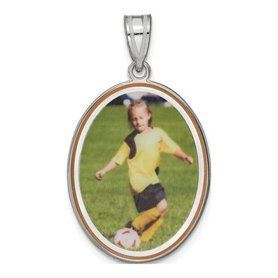 Sterling Silver Oval Photo Pendant