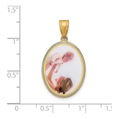Gold-Plated Sterling Silver Personalized Oval Photo Pendant – view 4