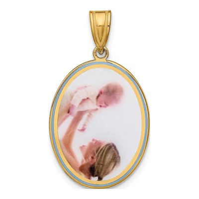 Gold-Plated Sterling Silver Personalized Oval Photo Pendant