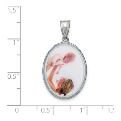 Sterling Silver Oval Photo Pendant – view 2