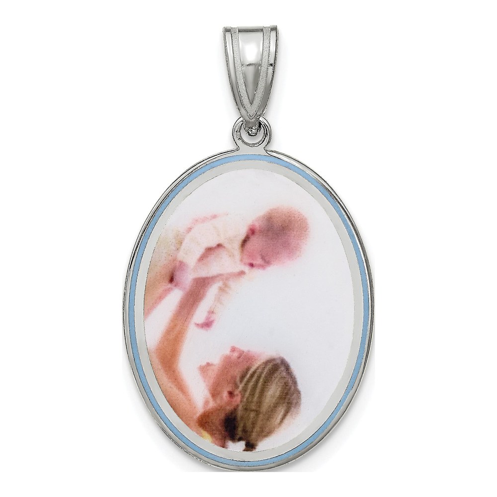 Sterling Silver Oval Photo Pendant