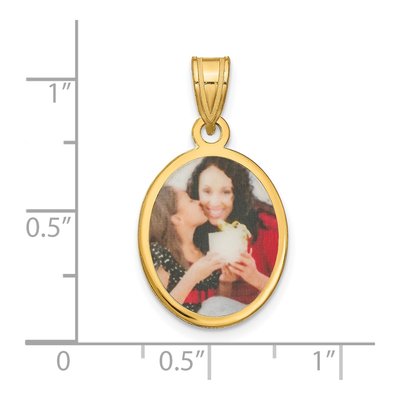 Gold-Plated Sterling Silver Small Oval Photo Pendant – view 3