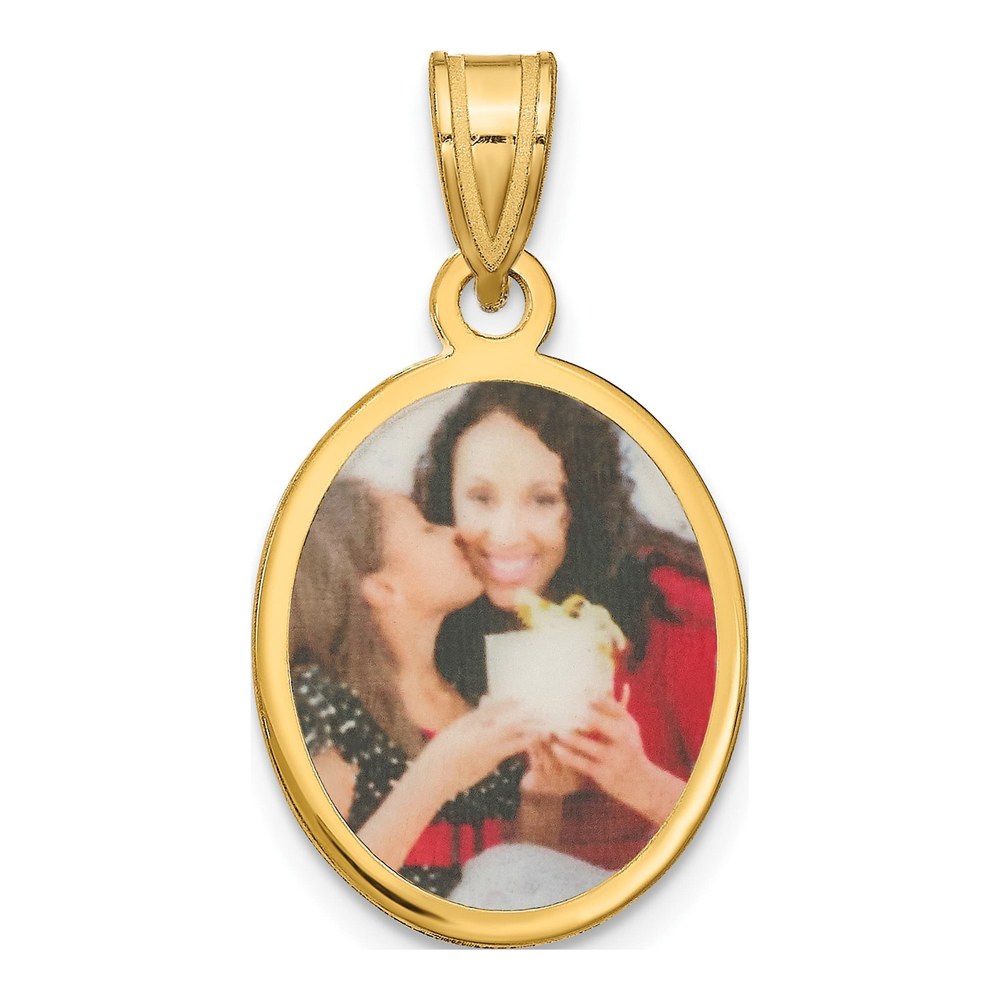 Gold-Plated Sterling Silver Small Oval Photo Pendant