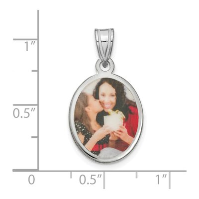 Sterling Silver Small Oval Photo Pendant – view 3