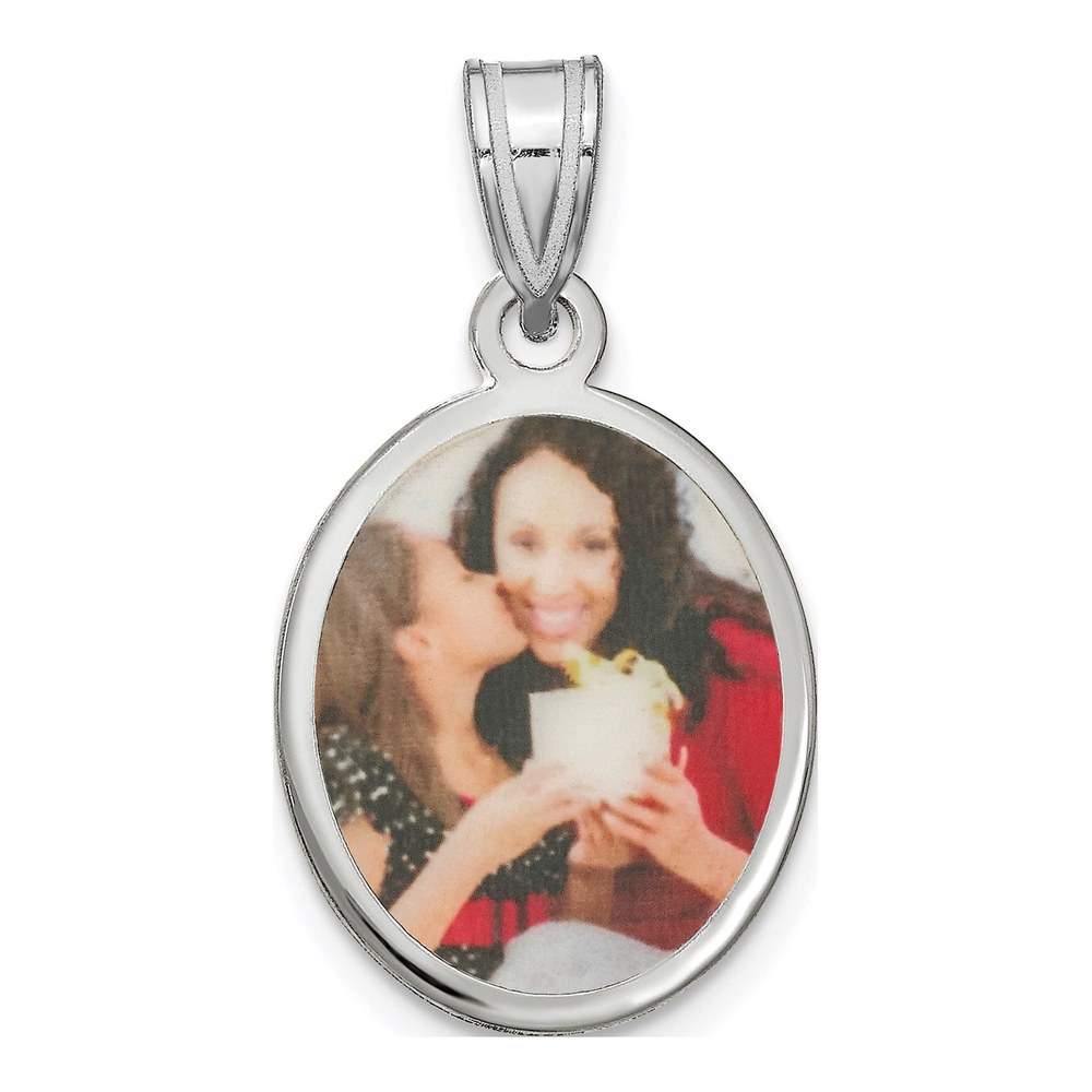 Sterling Silver Small Oval Photo Pendant