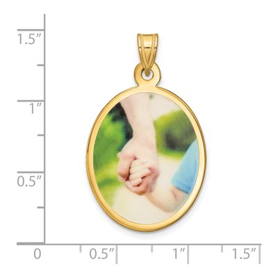 Gold-Plated Sterling Silver Personalized Large Oval Photo Pendant – view 4