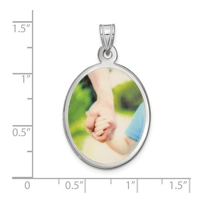Sterling Silver Large Oval Photo Pendant – view 3