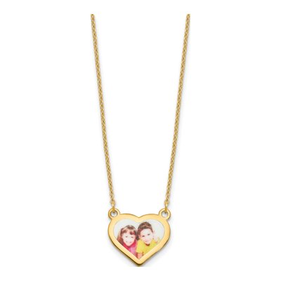 Gold-Plated Sterling Silver Personalized Photo Heart Necklace – view 2