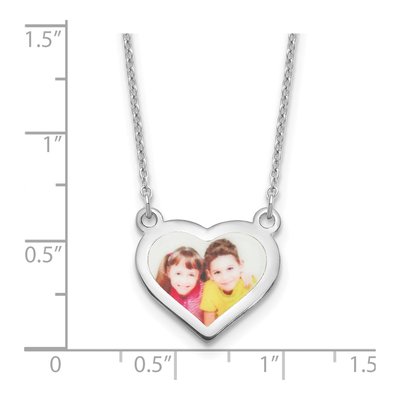 Sterling Silver Small Heart Photo Necklace – view 3