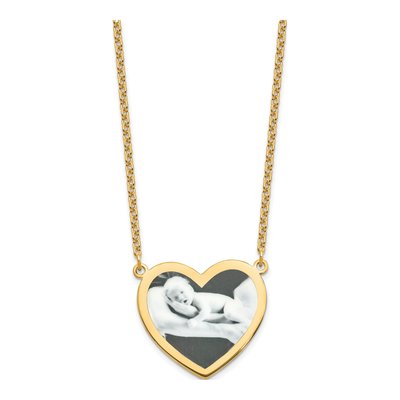 Gold-Plated Sterling Silver Photo Heart Necklace – view 2