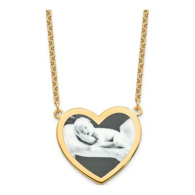 Gold-Plated Sterling Silver Photo Heart Necklace