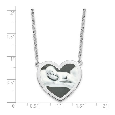 Sterling Silver Large Heart Photo Necklace – view 3