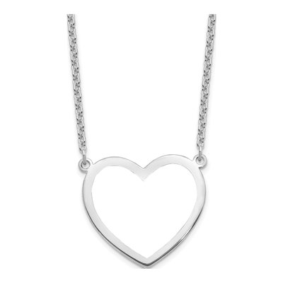 Sterling Silver Large Heart Photo Necklace – view 4
