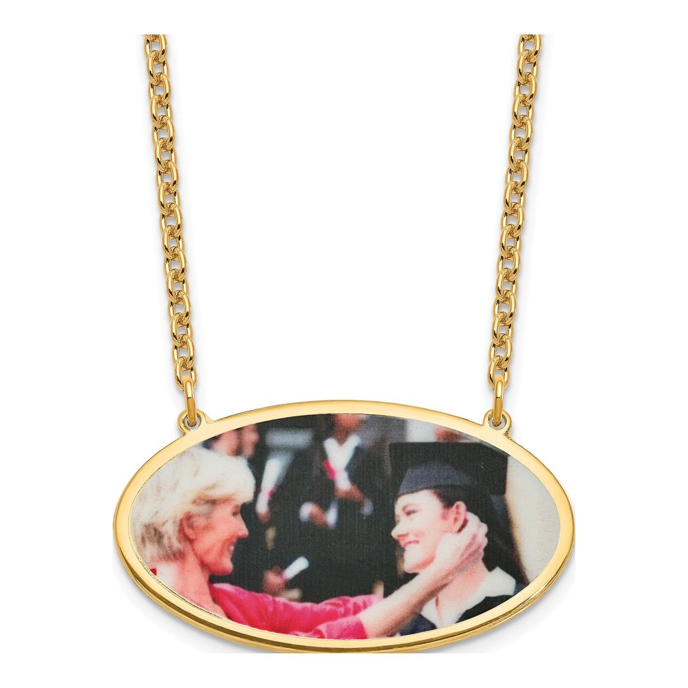 Gold-Plated Sterling Silver Personalized Photo Necklace