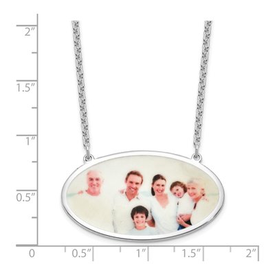 Sterling Silver Large Oval Photo Necklace – view 3